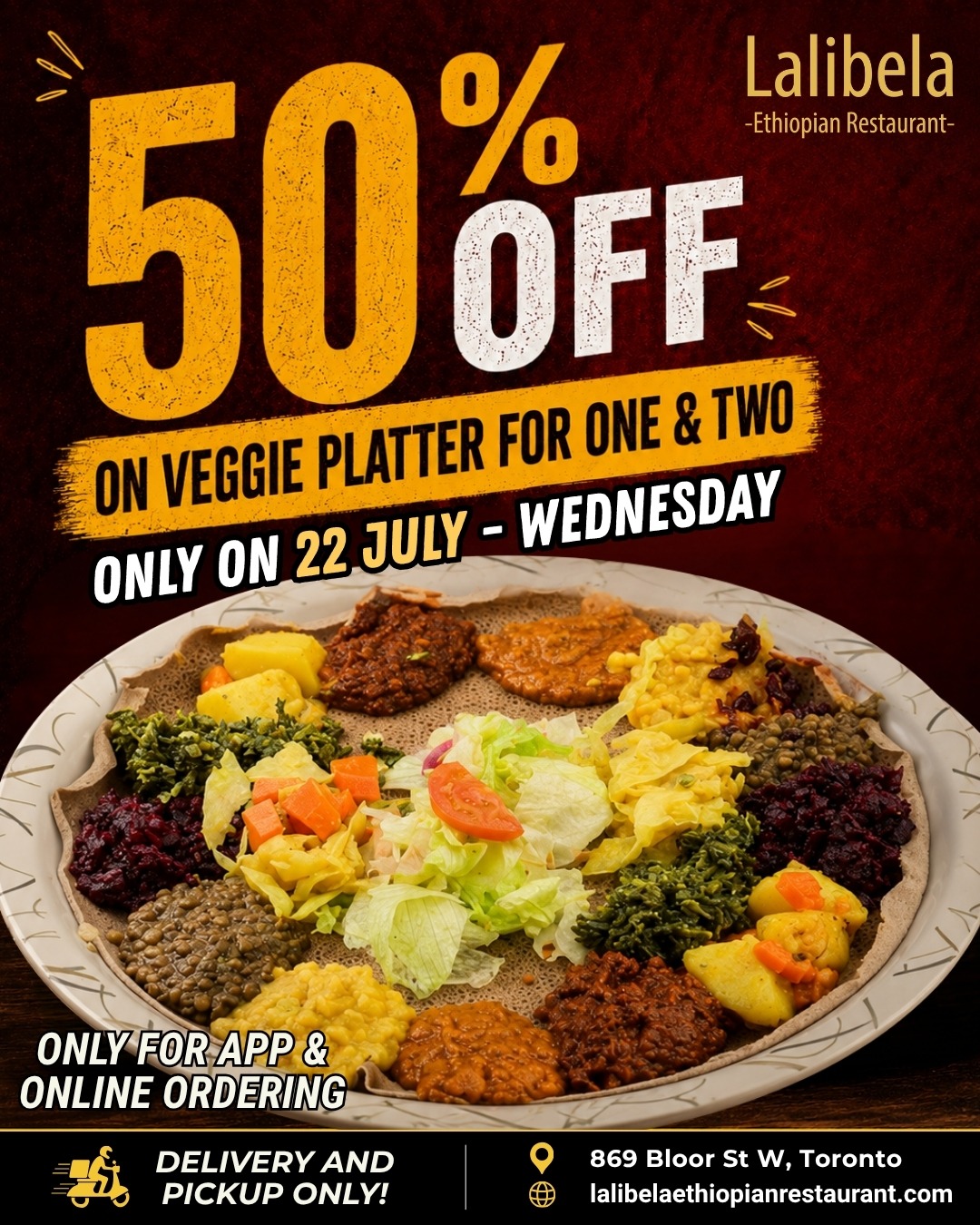 Veggie platter offer - Lalibela Ethiopian Restaurant